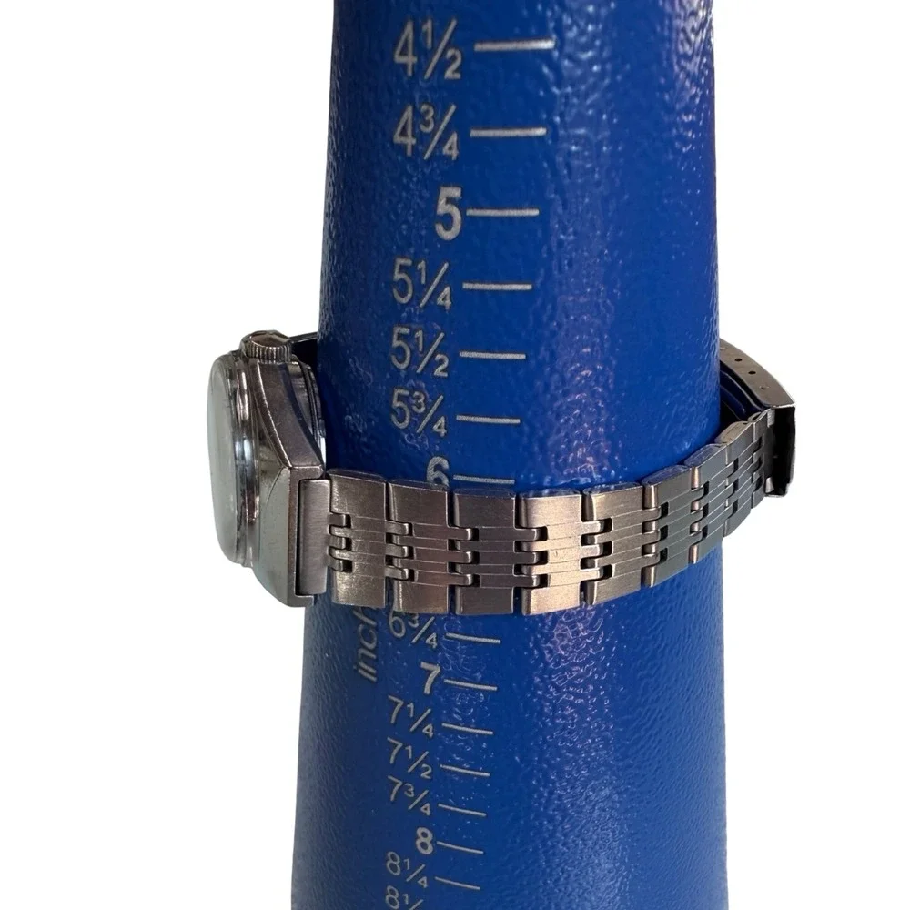 Vintage Orient Automatic 21 Jewels Blue Dial Date Stainless Steel Watch 25mm